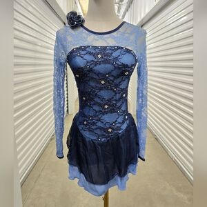 Blue figure skating dress